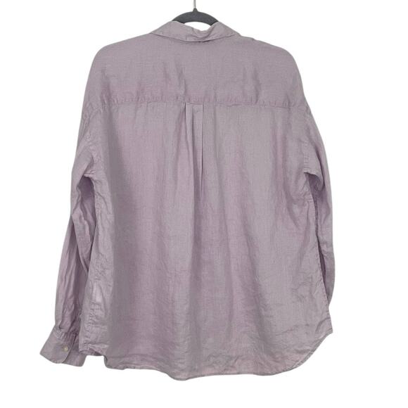 Uniqlo Light Purple Long Sleeve Button Down Linen Blouse - Picture 4 of 6